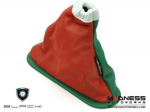 FIAT 500 eBrake Boot - Black Italy - Leather w/ Italian Flag Design